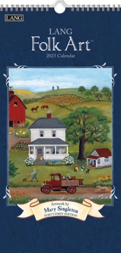 Folk Art 2023 Vertical Wall Calendar (Click to see back)